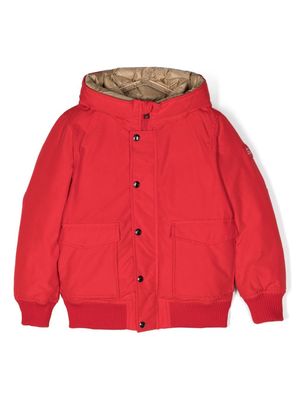 Woolrich Kids logo-patch hooded bomber jacket - Red