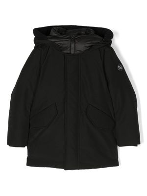 Woolrich Kids logo-patch padded hooded jacket - Black