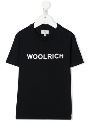 Woolrich Kids logo-print cotton T-shirt - Blue