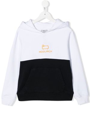Woolrich Kids logo-print long-sleeve hoodie - White