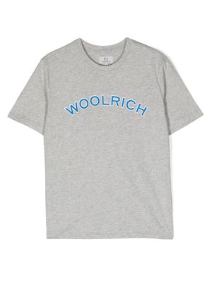 Woolrich Kids logo-print organic cotton T-shirt - Grey