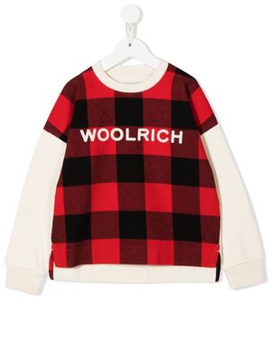 Woolrich Kids organic check-print sweatshirt - Red