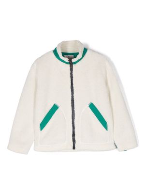 Woolrich Kids panelled zip-up bomber jacket - White