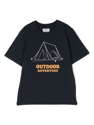 Woolrich Kids Road Trip logo-printed t-shirt - Blue