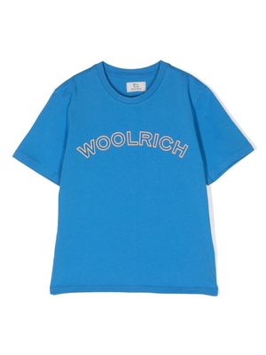 Woolrich Kids varsity logo-print t-shirt - Blue