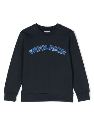 Woolrich Kids varsity terry-cloth-logo sweatshirt - Blue