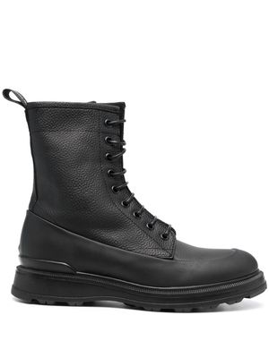Woolrich lace-up leather combat boots - Black