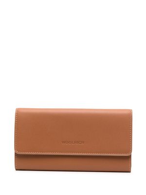Woolrich large bi-fold leather wallet - Brown