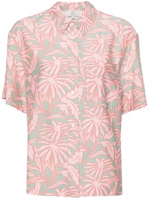 Woolrich leaf-print cady shirt - Pink
