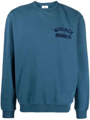 Woolrich logo-embossed organic-cotton sweatshirt - Blue