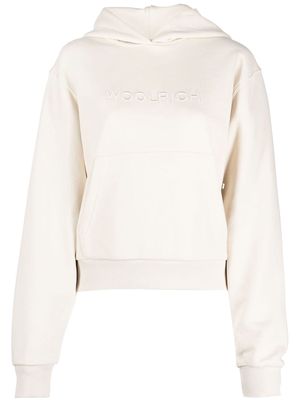 Woolrich logo-embroidered cotton hoodie - Neutrals