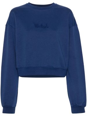 Woolrich logo-embroidered cotton sweatshirt - Blue
