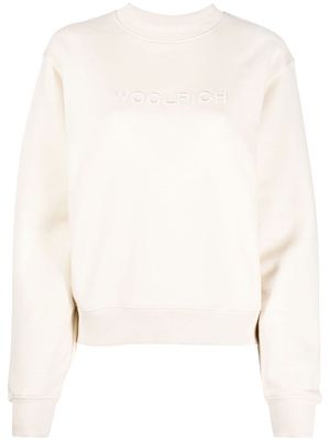 Woolrich logo-embroidered cotton sweatshirt - Neutrals