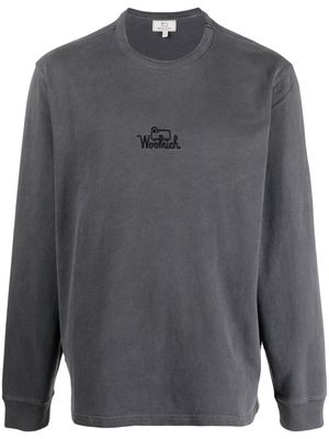 Woolrich logo-embroidered crew neck jumper - Grey