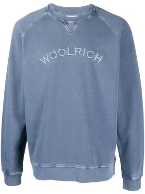 Woolrich logo-embroidered crew-neck sweatshirt - Blue