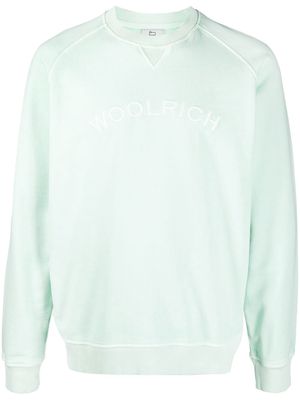 Woolrich logo-embroidered crew-neck sweatshirt - Green