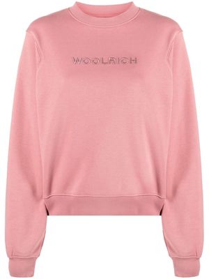 Woolrich logo-embroidered crew-neck sweatshirt - Pink