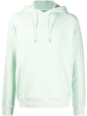 Woolrich logo-embroidered drawstring hoodie - Green