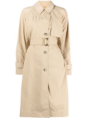 Woolrich logo-patch belted trench coat - Neutrals
