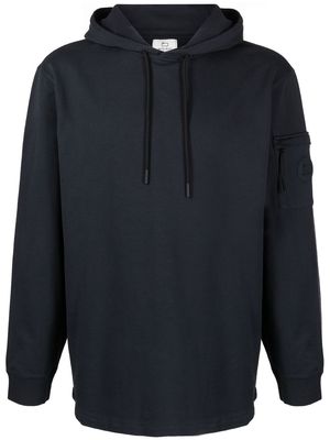 Woolrich logo-patch lightweight hoodie - Blue