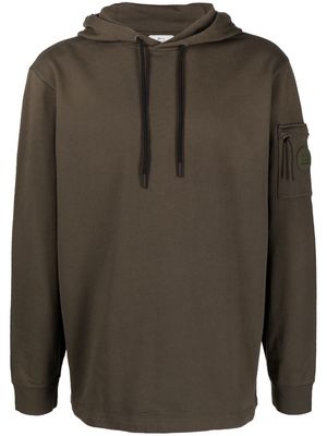 Woolrich logo-patch lightweight hoodie - Green