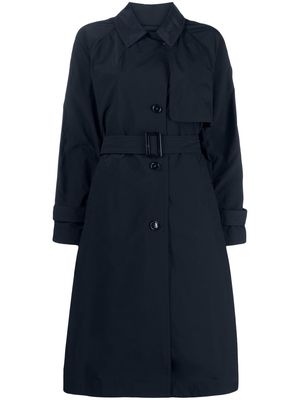 Woolrich logo-patch trench coat - Blue