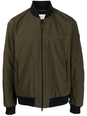 Woolrich logo-patch zip-up bomber jacket - Green