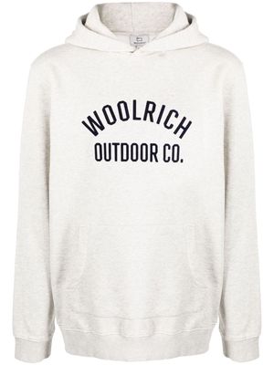 Woolrich logo-print cotton hoodie - Grey