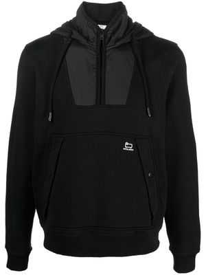 Woolrich logo-print half-zip hoodie - Black