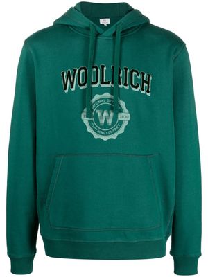 Woolrich logo-print organic-cotton hoodie - Green