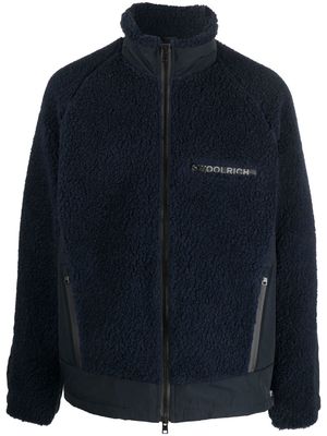 Woolrich logo-print sherpa jacket - Blue