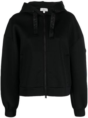 Woolrich logo-print strap zip-up hoodie - Black
