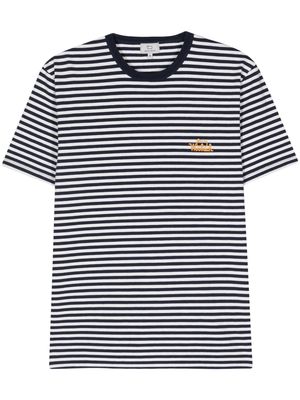 Woolrich logo-print striped T-shirt - Blue