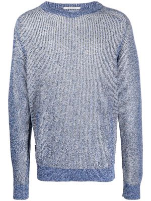 Woolrich melange-knit round-neck jumper - Blue