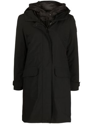 Woolrich mid-length hooded coat - Black