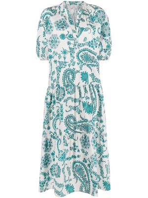 Woolrich paisley-print cotton dress - Blue