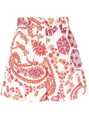 Woolrich paisley-print high-waist shorts - Neutrals
