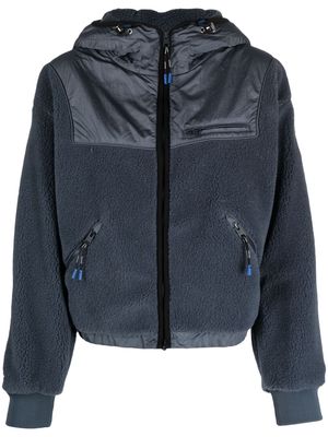 Woolrich panelled-design zip-up hoodie - Blue