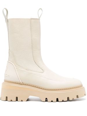 Woolrich panelled leather boots - Neutrals