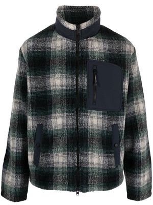 Woolrich plaid-check zip-up fleece jacket - Blue