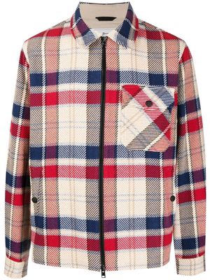 Woolrich plaid-check zip-up shirt jacket - Neutrals