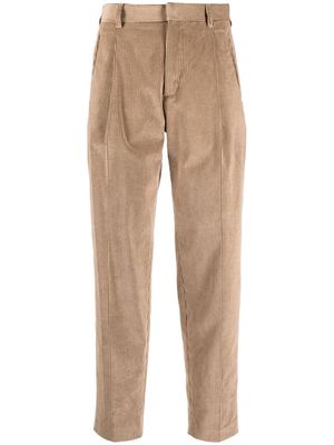 Woolrich pleat-detail corduroy trousers - Brown