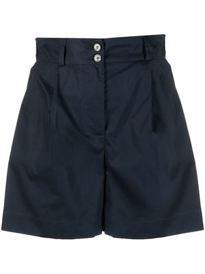 Woolrich pleat-detail high-waisted shorts - Blue