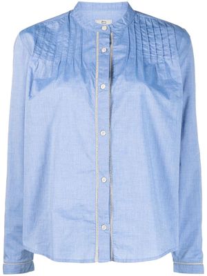 Woolrich pleat-detail poplin shirt - Blue