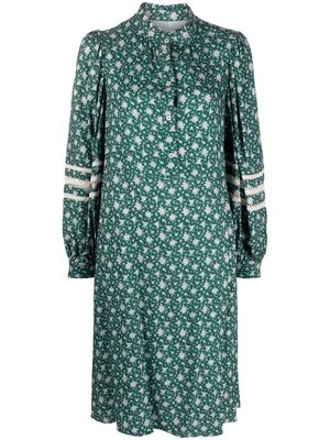 Woolrich printed belted knee-length dress - Green