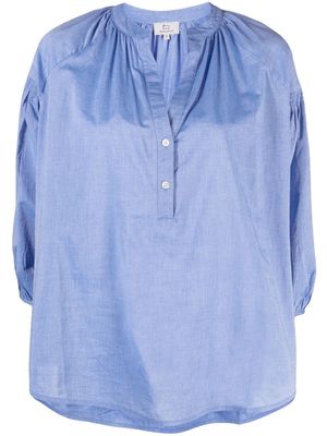 Woolrich puff-sleeve cotton blouse - Blue