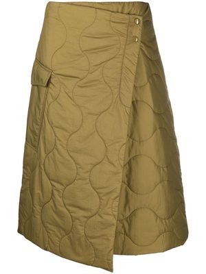 Woolrich quilted wrap skirt - Green