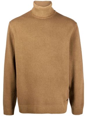 Woolrich roll-neck wool jumper - Brown