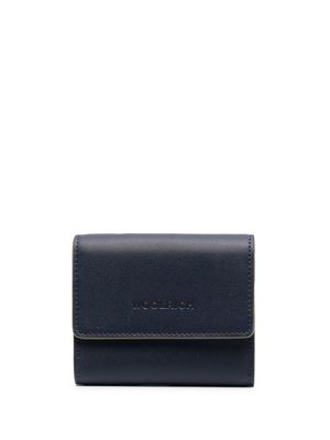 Woolrich small tri-fold leather wallet - Blue