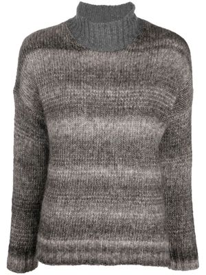 Woolrich striped wool-cotton jumper - Grey